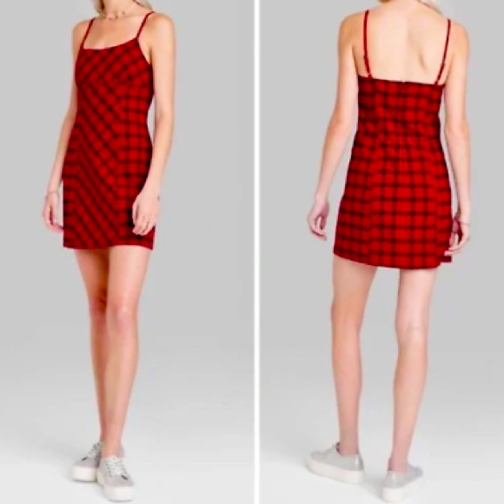 Wild Fable Red Plaid Mini Dress